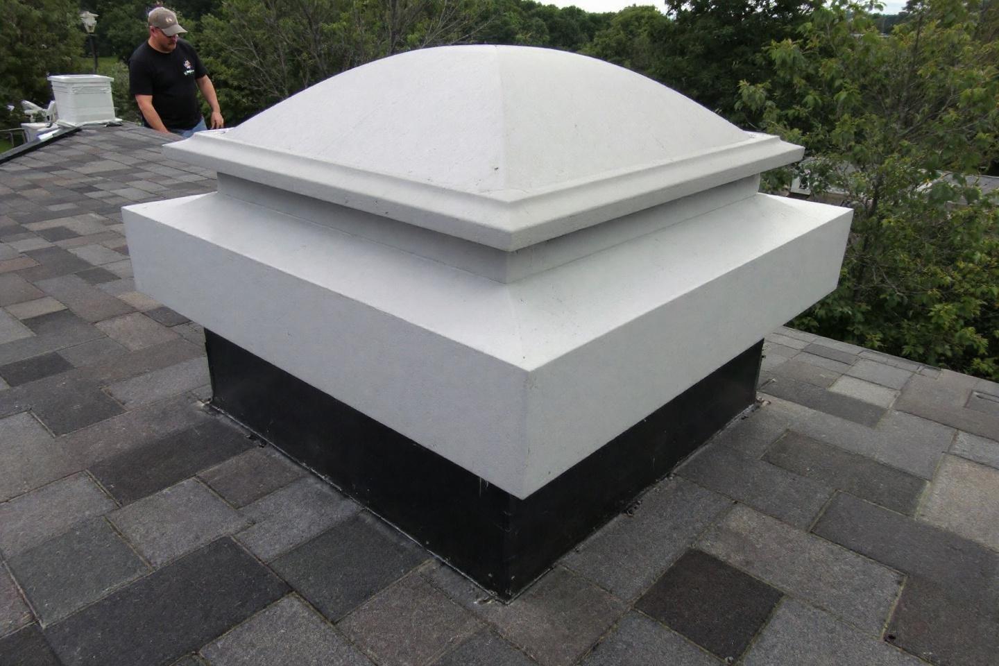 Installation chapeau béton cheminée Francheville pour éviter infiltrations