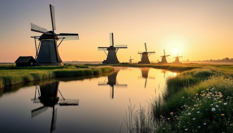 explorez les majestueux moulins de kinderdijk, véritables joyaux du patrimoine néerlandais, et découvrez leur histoire fascinante au cœur des pays-bas.