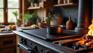 découvrez la poêle à bois avec plaque de cuisson intégrée, alliant chaleur naturelle et cuisine savoureuse pour un confort optimal dans votre maison.