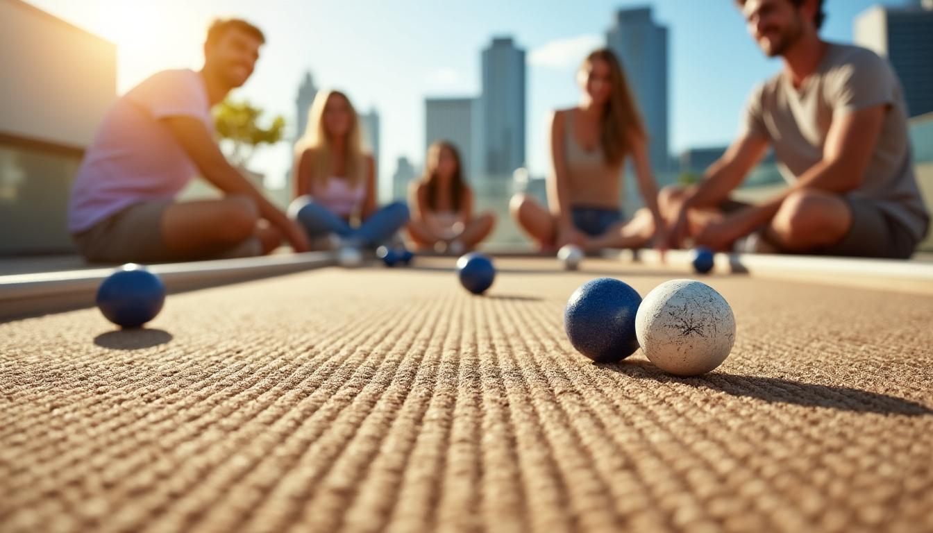 découvrez notre boule et terrain de pétanque intérieur et extérieur, offrant une expérience de jeu authentique et parfaitement adaptée à vos sensations.