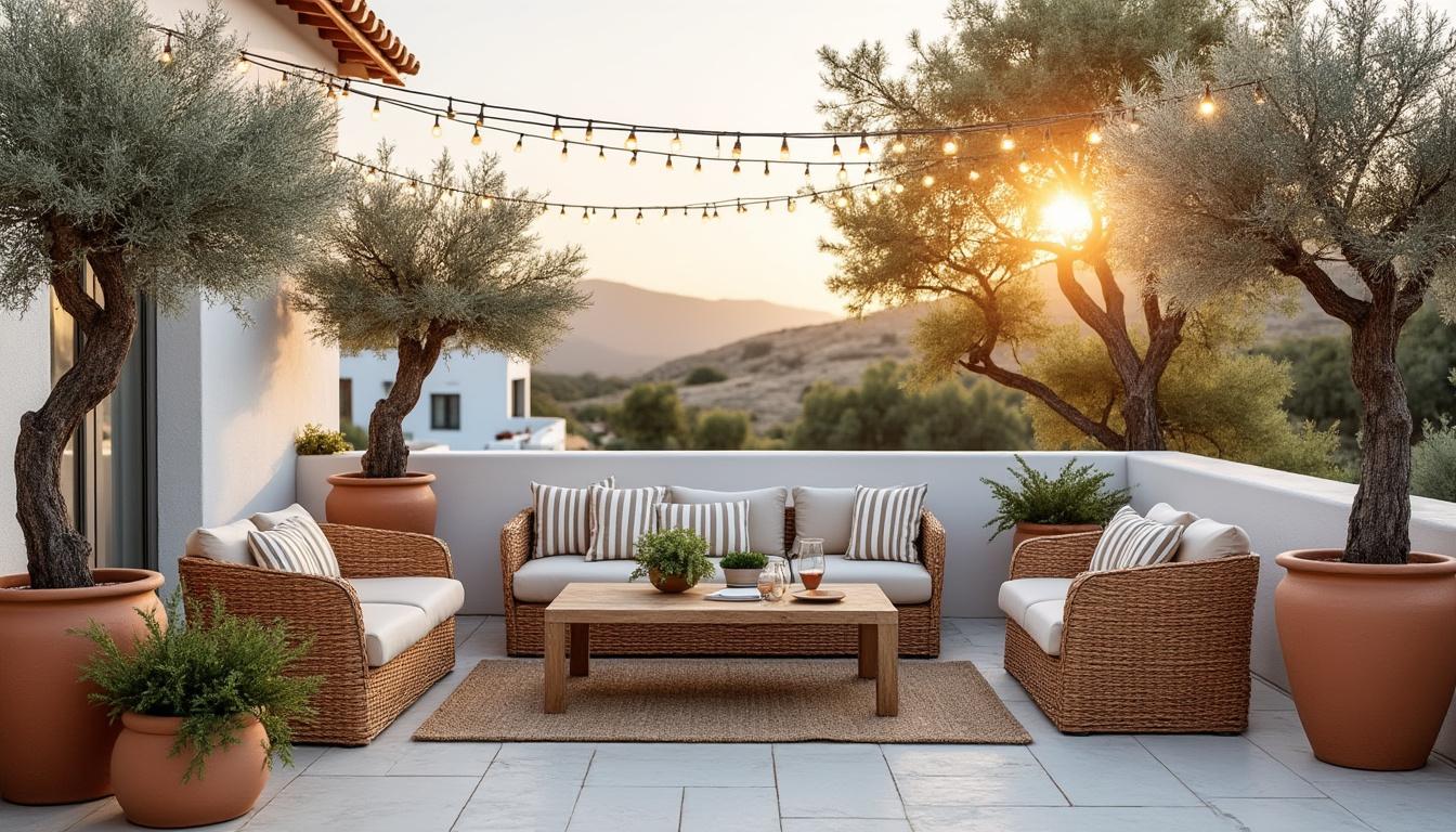 découvrez comment créer une terrasse extérieure aux accents méditerranéens avec des palmiers, oliviers et plantes typiques pour aménager un véritable coin de paradis chez vous.