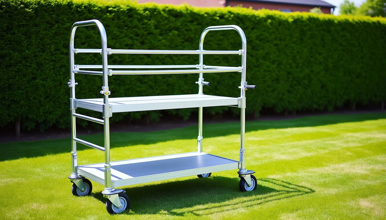 découvrez l'échafaudage roulant pour jardin garden'up par centaure, alliant praticité et sécurité pour faciliter tous vos travaux en espace vert.