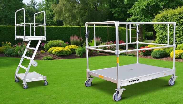 découvrez l'échafaudage roulant garden'up de centaure, alliant praticité et sécurité pour faciliter tous vos travaux de jardinage et d'entretien de votre espace vert en toute sérénité.
