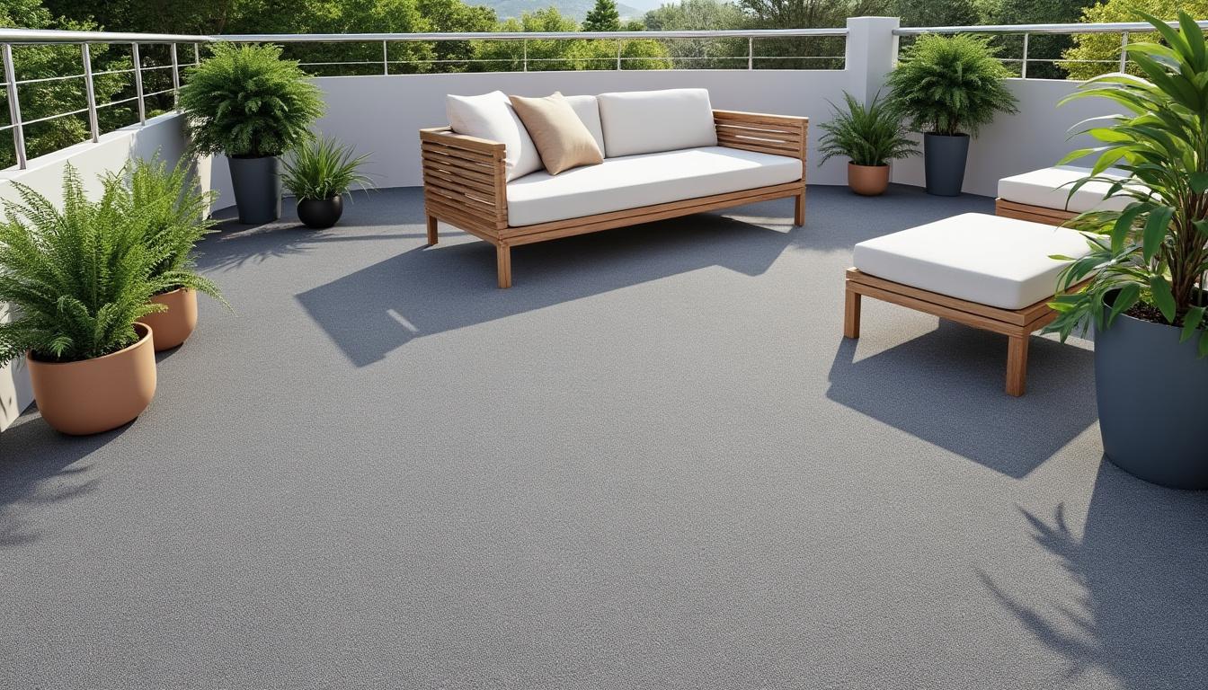 découvrez la moquette grise abordable malta résine grijs 0901, idéale pour terrasse et extérieur. avec une épaisseur de 2,5 mm, elle allie confort et durabilité pour vos espaces extérieurs.