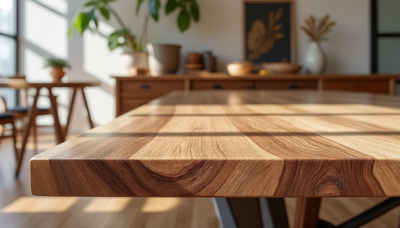 découvrez notre plateau sur-mesure en châtaignier massif alliant élégance naturelle et robustesse exceptionnelle, idéal pour sublimer votre intérieur avec style et durabilité.