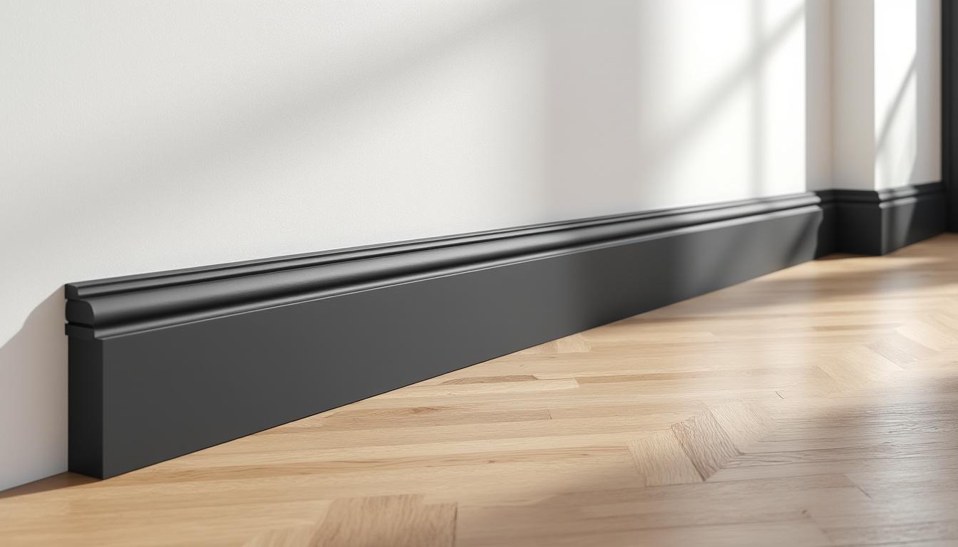 découvrez notre plinthe en mdf mélaminé noir avec finition arrondie, hauteur 7 cm, alliant esthétique et robustesse. fabrication française garantie par madeinnature pour un intérieur élégant et durable.