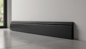 découvrez notre plinthe en mdf mélaminé noir avec finition arrondie de 7 cm de hauteur, fabriquée en france par madeinnature pour une qualité et un style irréprochables.