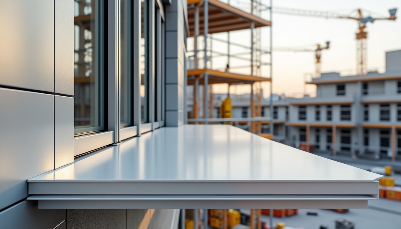 appui de fenêtre extérieur robuste de 2 mètres en tôle d'acier 15/10ème, idéal pour protéger et embellir vos fenêtres avec une finition durable et résistante.