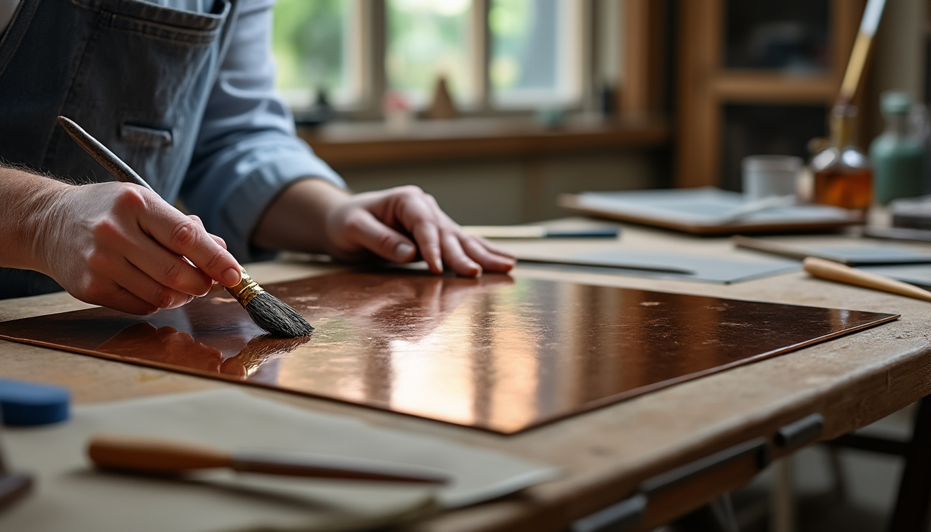 découvrez l'art de la peinture sur cuivre avec fabien robaldo, expert en tableaux et objets d'art, alliant éclat, préservation et passion pour les collections uniques.