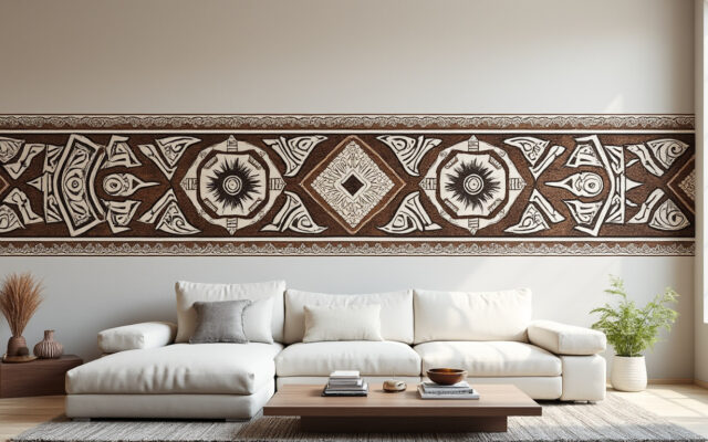 découvrez notre frise tribale design n°10, une décoration murale unique qui apportera une touche d'authenticité et d'élégance à vos espaces.