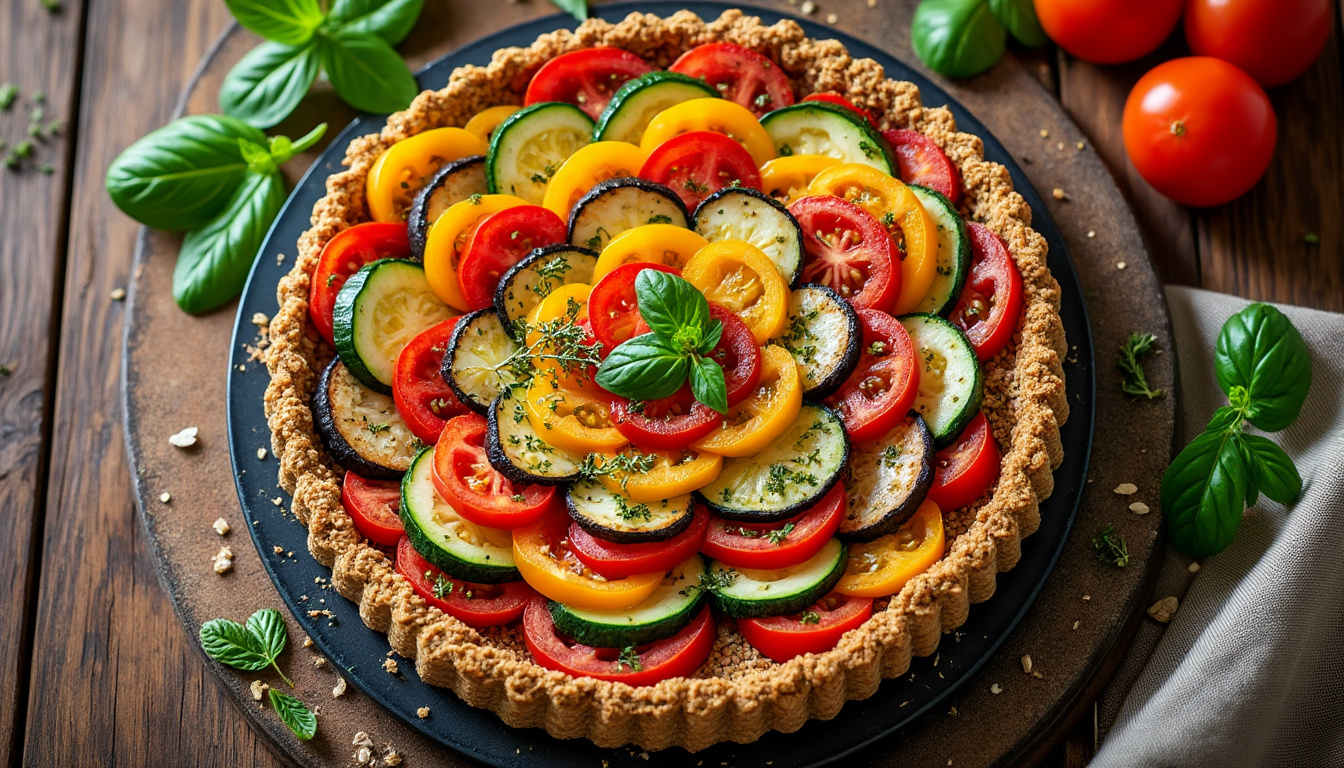 découvrez la tarte aux légumes du soleil, un délice coloré à savourer pour un repas gourmand et sain.