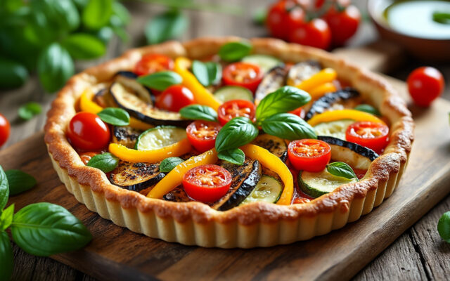 découvrez la tarte aux légumes du soleil, un délice coloré et savoureux à partager en famille ou entre amis. parfaite pour un repas léger et gourmand.