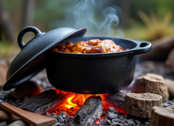 découvrez comment maîtriser l'art de la cuisson en dutch oven, la marmite en fonte idéale pour cuisiner au feu de bois et préparer des plats savoureux et authentiques en plein air.