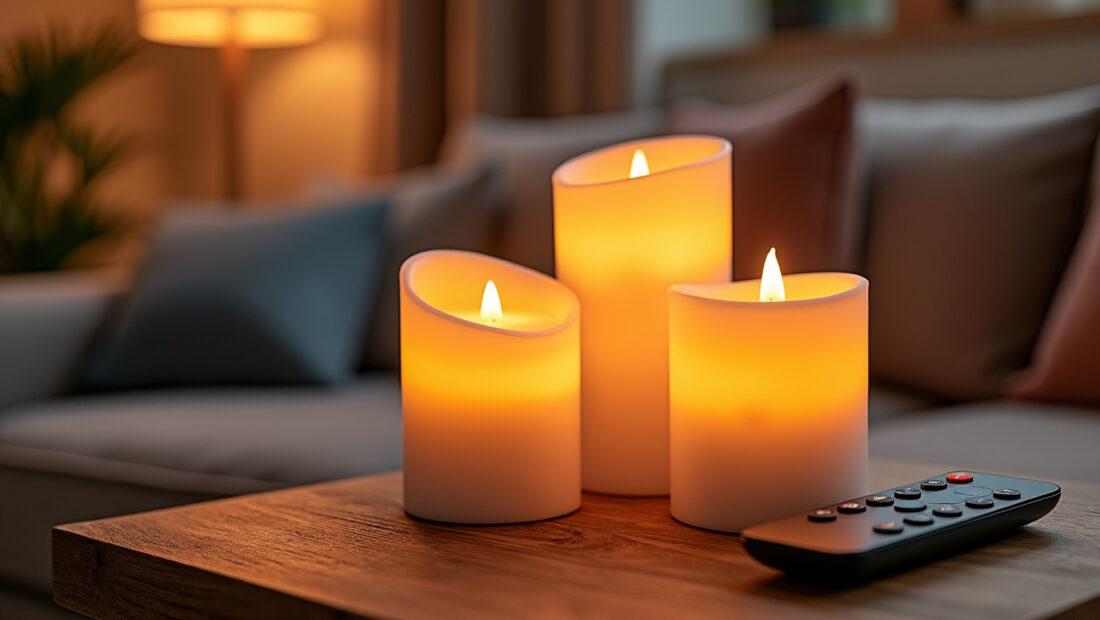 découvrez notre ensemble de 3 bougies led à commande à distance, parfait pour créer une ambiance chaleureuse et pratique dans votre intérieur.