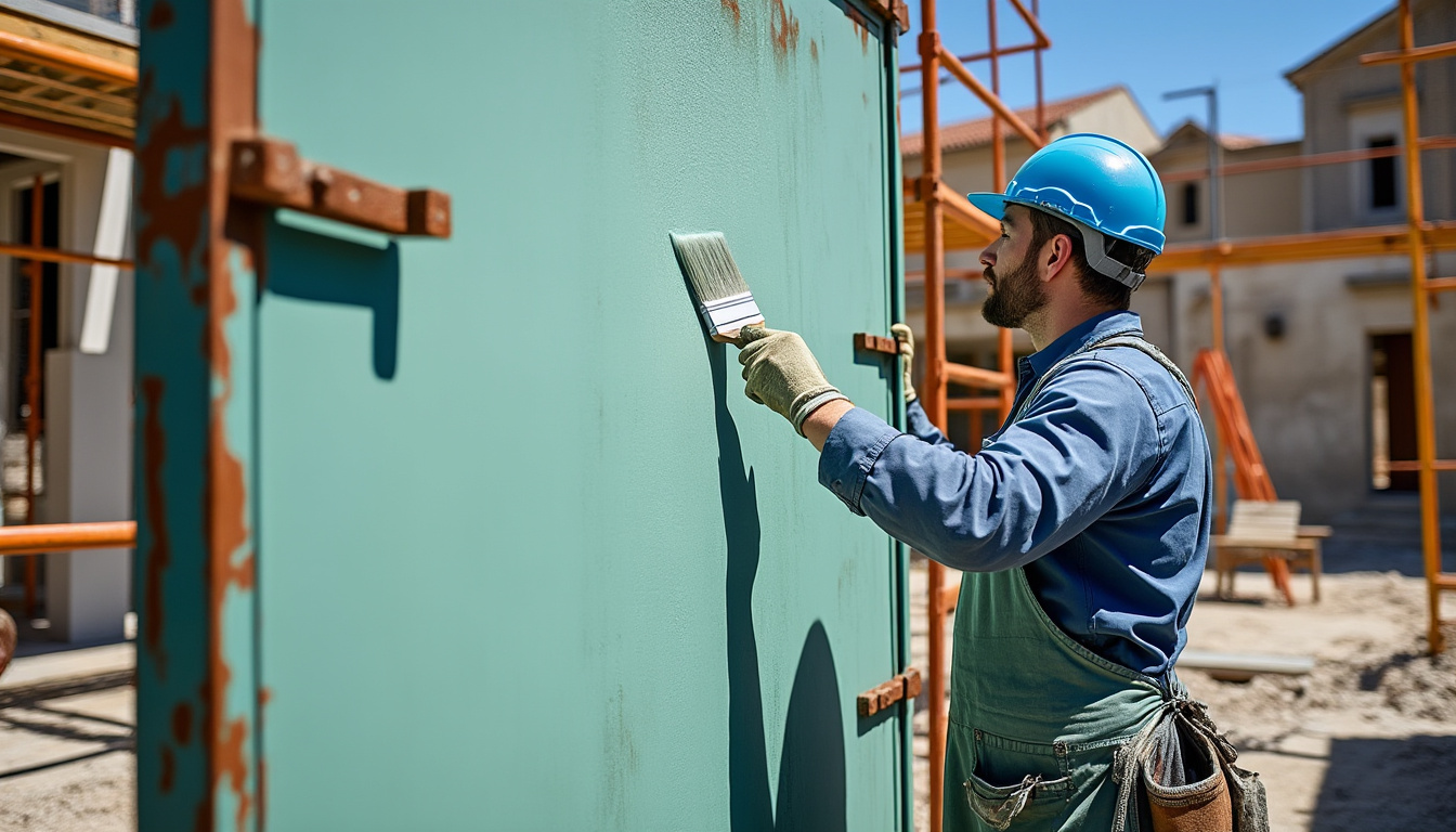 découvrez notre peinture antirouille haute performance en teinte ral 6021 vert pâle, spécialement conçue pour protéger et embellir les surfaces métalliques intérieures et extérieures avec une finition durable et résistante.