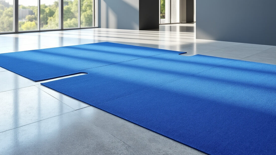 découvrez le tapis événementiel bleu uni hit 0821, disponible en largeurs de 1 m et 2 m, idéal pour cérémonies, mariages et stands d'exposition. élégance et qualité garantissent une ambiance raffinée pour vos événements.