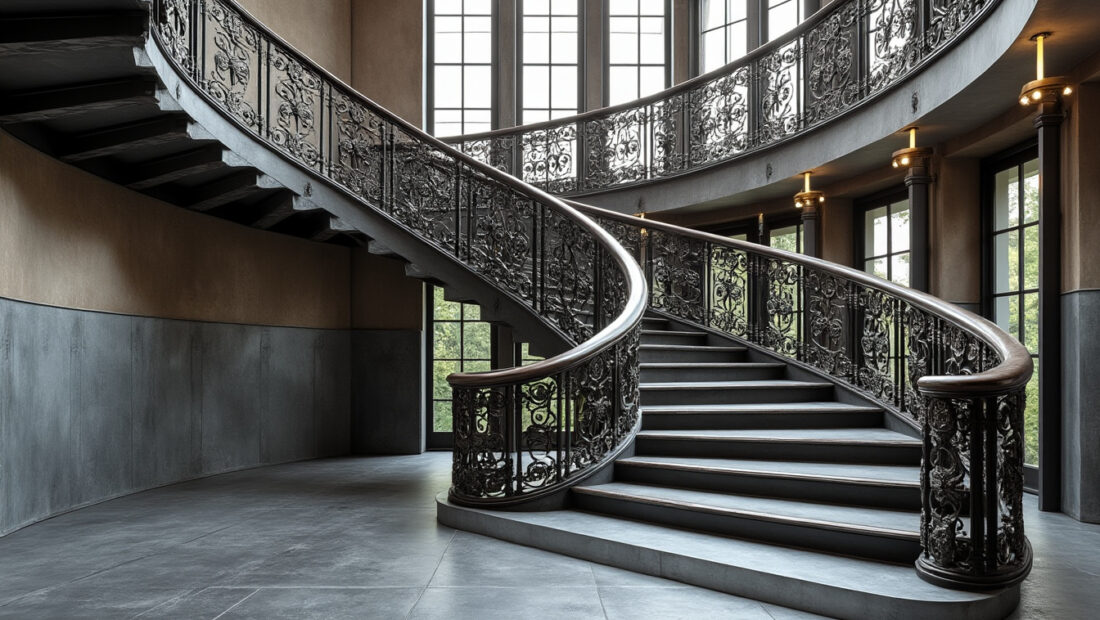 découvrez l'escalier hélicoïdal d1800 avec palier en acier galvanisé, alliant robustesse et style pour sublimer vos espaces avec élégance et sécurité.