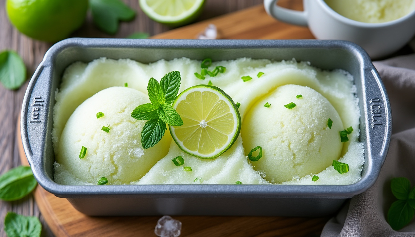 découvrez notre recette facile de sorbet au citron vert fait maison, une fraîcheur éclatante prête en un instant, sans besoin de sorbetière. parfait pour se rafraîchir naturellement !