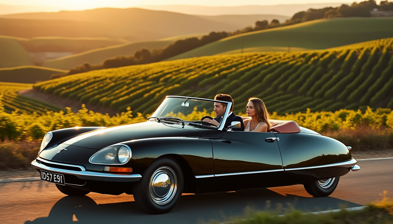 découvrez l'élégance d'une escapade en ds cabriolet à travers les paysages enchanteurs de la champagne, alliant passion automobile et charme régional.