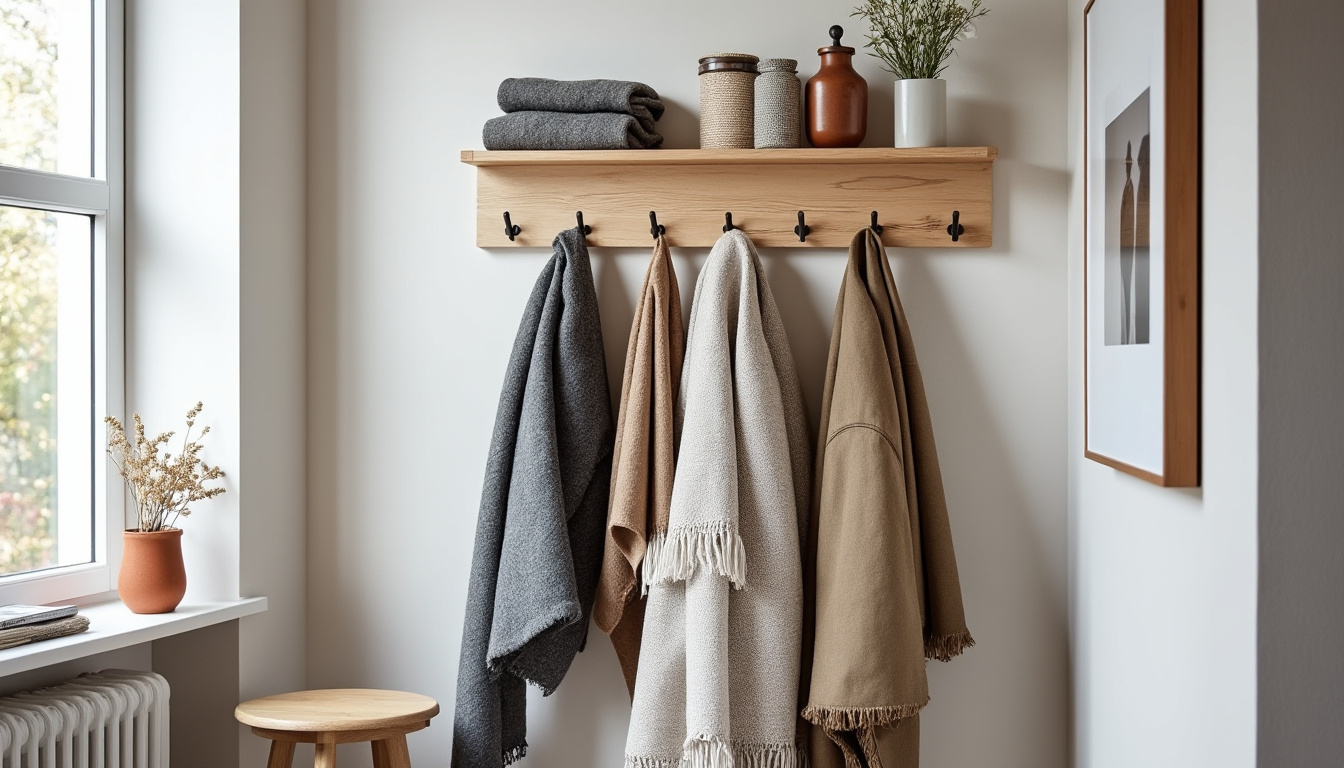 découvrez notre patère murale avec 7 crochets, idéale pour un rangement élégant et pratique. parfaite pour organiser vêtements, sacs et accessoires tout en optimisant l'espace.