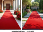 découvrez notre tapis rouge événementiel extra large, disponible de 2 à 4 mètres de largeur, idéal pour mariages, cérémonies, expositions et utilisable en intérieur comme en extérieur pour sublimer vos événements.